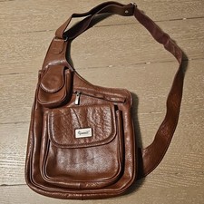 Leon Yamamoto Unisex Brown Leather Sling/Crossbody. Made in Mexico