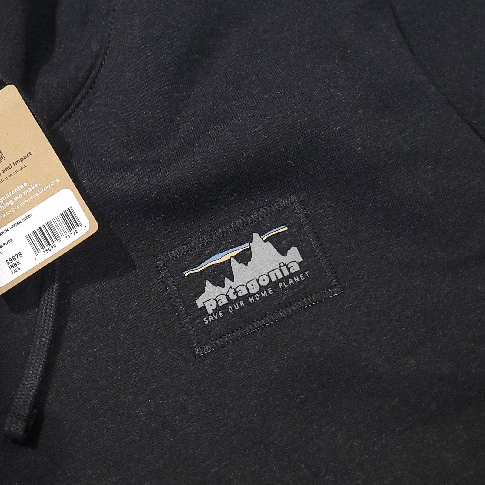 Patagonia '73 Skyline Uprisal Hoodie Fitz Roy Icon Men's Black MEDIUM $89 NEW