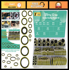 378 Pcs Metal Bonded Sealing Washer Assortment Kit for Automotive Gasket Repair