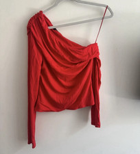 AFRM Red One-Shoulder Long Sleeve Top Sz M