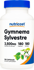 Gymnema Sylvestre 3,500Mg 20:1 Extract from 175Mg, 180 Capsules - Non-Gmo, Glu