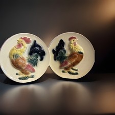 Royal Copley Rooster Wall Pocket Set of Two V...