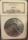 1987 American Silver Eagle 1 oz  NGC NGC MS-69 💎