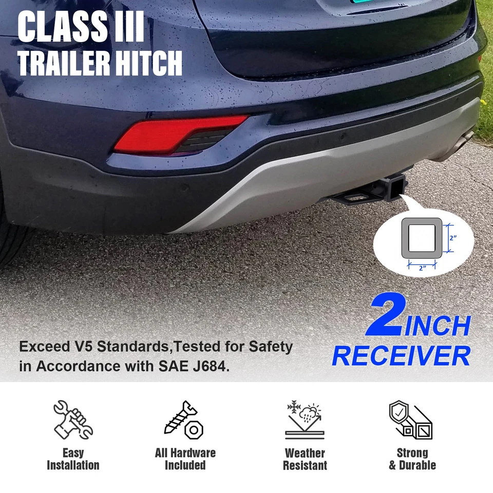Enganche de remolque receptor de 2 pulgadas para Hyundai Santa Fe Sport 2013-2018 Foto 3 de 4