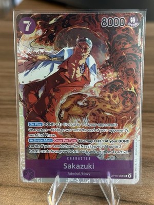 One Piece Sakazuki OP16-065 SR Special Foil Character 8000 Power 7 Cost English