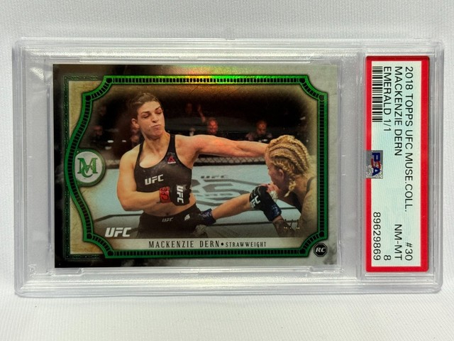 2018 Topps UFC Museum Collection Mackenzie Dern RC #30 EMERALD 1/1 PSA 8