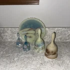 Lot/Bundle Fenton 5 Bells + 1 Plate “Down By The Station; RR , Princess House