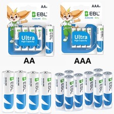 EBL AAA ,AA Alkaline Batteries 1.5V Lot of Triple A,10 Years shelf Life