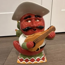 VTG Clay Art Cha Cha Chilis Cookie Jar Hand Painted Prickly Pear Cactus 2003