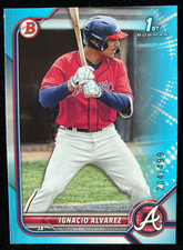 2022 Bowman Draft IGNACIO NACHO ALVAREZ 1st Rooke #BD-125 SKY BLUE #/499 Braves