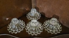 4 Anchor Hocking Berwick Boopie Clear Glass Candle Holders 1950s Vintage
