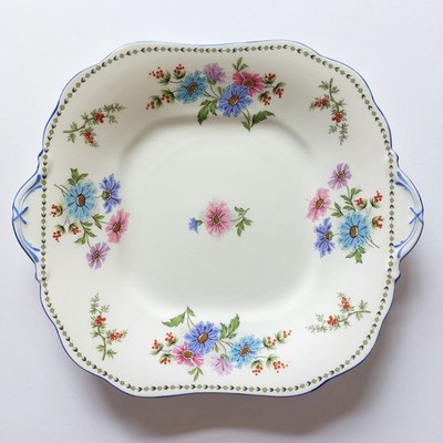 AYNSLEY Quadratische Kuchenplatte/Servierplatte wie Lieferung an H.M The Queen (England)
