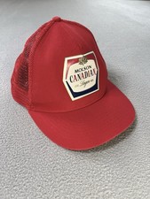 Vintage Molson Canadian Lager Hat Mens Red Beer Promo Snapback Trucker Cap