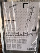 Aluminium Loft Access Ladder 3-Section 3m/9ft/10 Adjustable Height New Unused