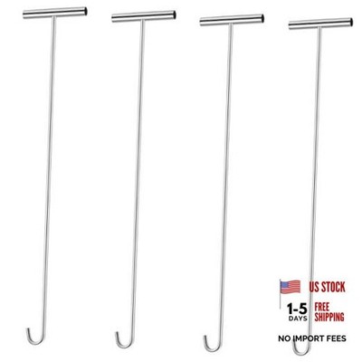 Pack 31'' Fifth Wheel Puller 5th Wheel Pin Puller for Semi J Hook 4 Silver