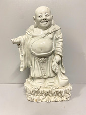 ANTICA STATUA PORCELLANA  Budai BUDDHA SORRIDENTE BUDDA CHE RIDE 29 cm/h '900
