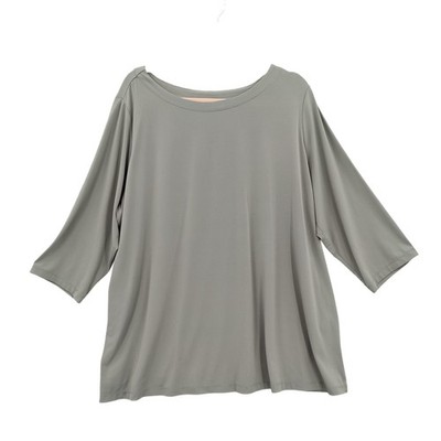 Susan Graver Women Liquid Knit Minimalist Modern Essentials Tunic Top 2XP Gray
