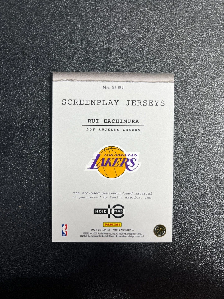 2024-25 Panini Noir Basketball Rui Hachimura Screenplay Jerseys 05/99 BJJH - Image 2 of 4