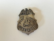 Pony Express Messenger Badge US Police Sheriff Reiter Relief Adlermotiv USA Pin