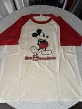 Vintage 80  s Single Stitch Mickey Mouse Disney World Ringer T-Shirt XL
