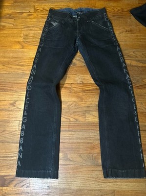 DOLCE & GABBANA - Processed Painted Denim Black WDP56 Italy 44 Archive