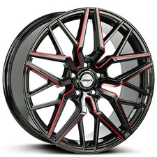 20x8.5 Shift Wheels Spring Gloss Black With Candy Red Milled Rims 4pcs 20x8.5 Shift Wheels Spring Gloss Black With Candy Red Milled Rims 4pcs