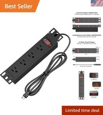 10" Rack PDU 1U Power Distribution Unit, 4 Outlets, 125V/15A, 6ft Cable, Mountab