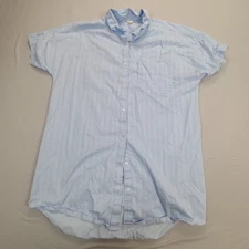 A New Day Shirt Womens Large Blue Striped Button Up Casual Lightweight Stylish