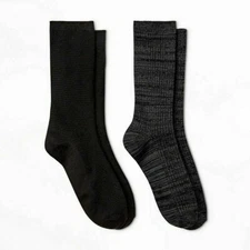 Warm Essentials by Cuddl Duds Lightweight Crew Socks 2 pair Career Casul 4-10