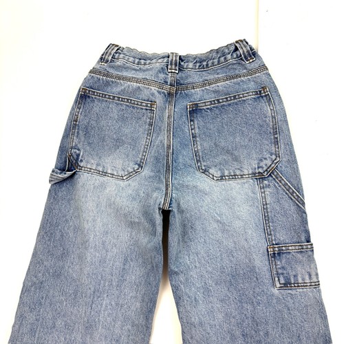 John Galt Carpenter Straight Adjustable Waist Women's size S Blue Denim jeans - Picture 3 of 3