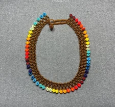 Embera Chami beaded choker by women of the Colombian indigenous tribe 5022