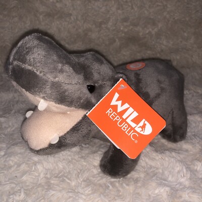 Graues Nilpferd Nilpferd Plüschtier Wild Republic selten Stofftier mit Tiergeräuschen