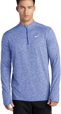 Nike Men's Dri-Fit Element 1/2 Zip Running Pullover S Royal Heather DH4949-494