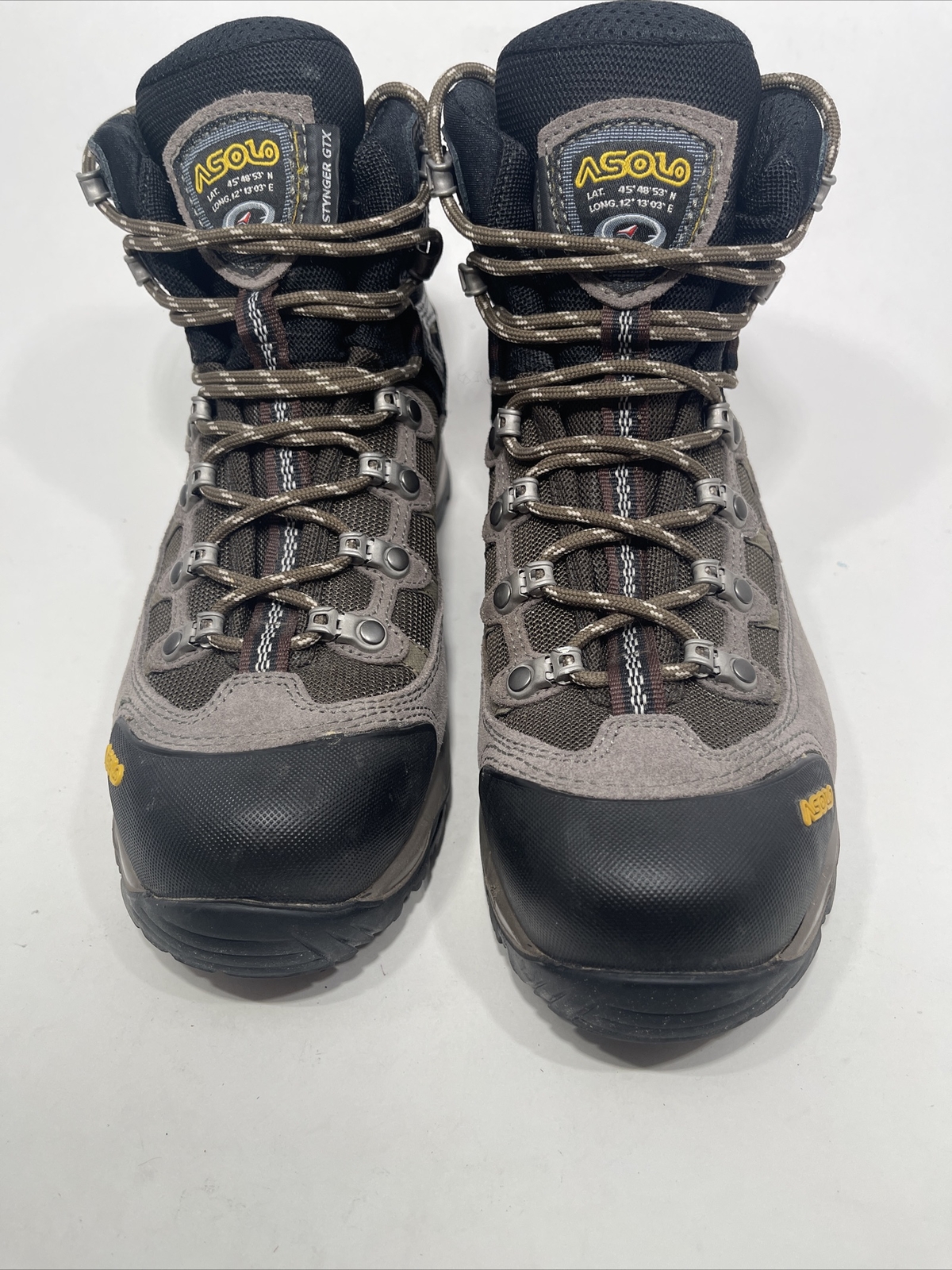 Excellent Asolo Stynger GTX Women's Hiking Boots, Grey/ Brown Size8.5