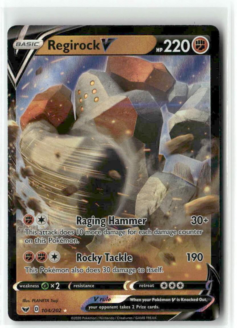 Regirock V 104/202 NM Pokemon EN SWSH Sword & Shield Base