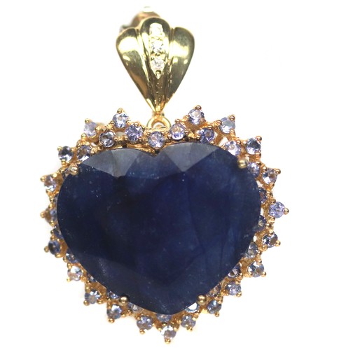 Broche Argent Sterling 925 Saphir Bleu Et CZ Blanc - Bijou Cadeau Saint-Valentin Fait Main En Inde