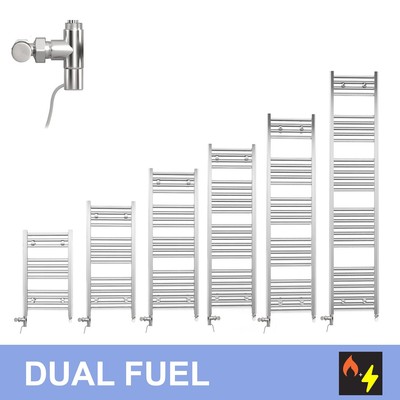 450 mm breiter Dual Fuel Chrom Handtuchheizkörper + Standard Elektroelement
