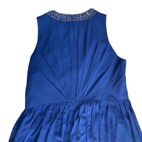 IEENA MAC DUGGAL Sz 16 Jeweled Blue Chiffon Formal Mother Of Bride Dress Gown - Picture 4 of 9