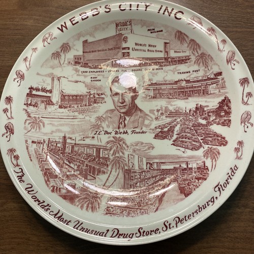 VTG Webb’s City The Worlds Most Unusual Drug Store Plate St. Petersburg Florida - Imagen 11 de 24