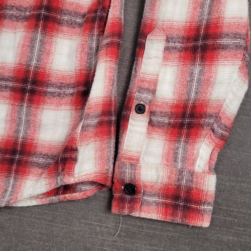 Lucky Brand Flannel Shirt Classic Fit Button Up Long Sleeve Red Plaid XL - Picture 10 of 12