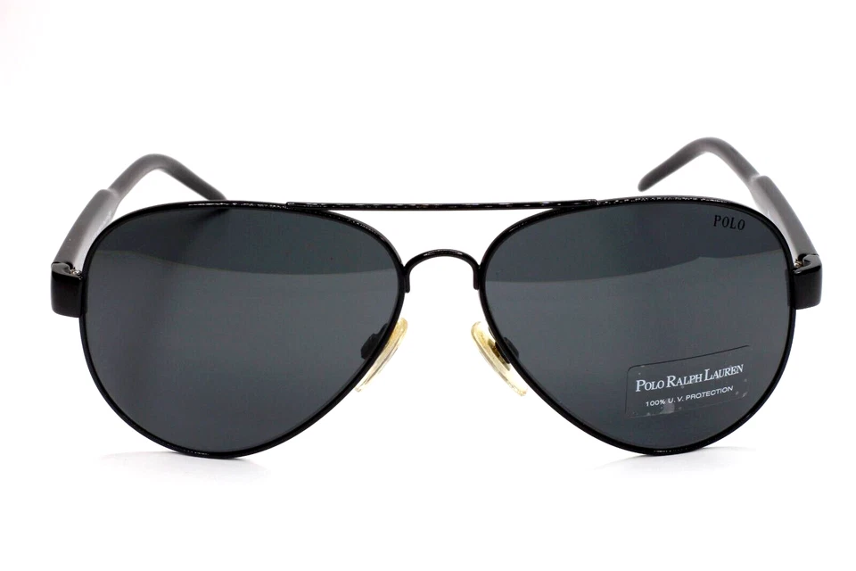 Polo Ralph Lauren PH3056 900387 Black Aviator Metal Italy Sunglasses 60-14-140MM - Image 2 of 4