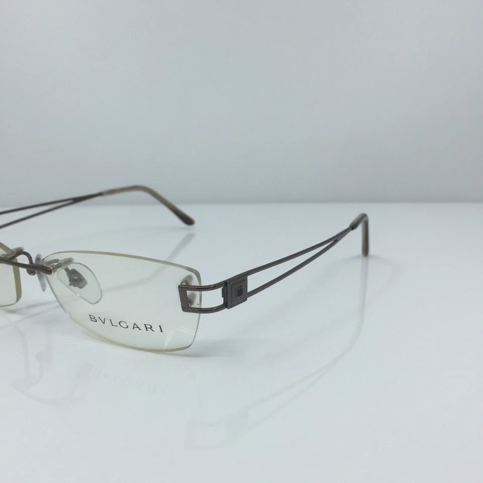 Novo Óculos Vintage Bulgari 248 Sem Aro C. 138 Marrom Brilhante Tamanho: 54mm Itália - Imagem 2 de 4