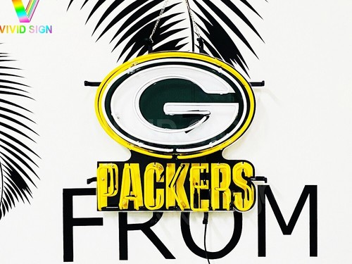 Green Bay Packers Man Cave 17"x17" Neon Sign Light Lamp With HD Vivid Printing - Picture 2 of 5