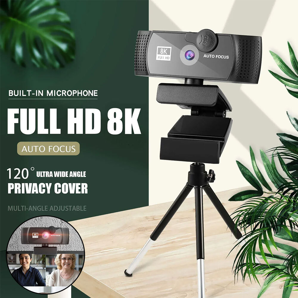 Webcam Auto Focusing Web Camera Full HD Cam Microphone For PC Laptop 1080P 4K-image