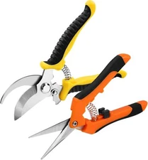 2 Pack Garden Pruning Shears – Stainless Steel Clippers with Soft Grip