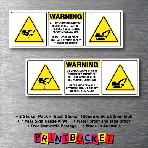 Attachments are part of load stickers oh&s safety water/fade proof vinyl
