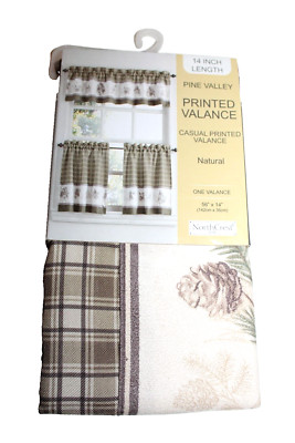 NorthCrest Home Casual Printed Valance - Natural Pine Valley   56 x 14''