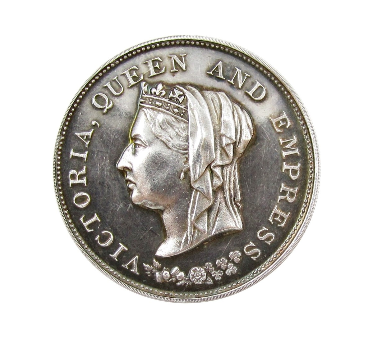 1897 VICTORIA DIAMOND JUBILEE QUEEN & EMPRESS 32mm SILVER