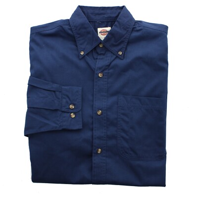 Dickies Men's Work Shirt Button-Down Collar, Long-Sleeve, Front Pocket WS509BU