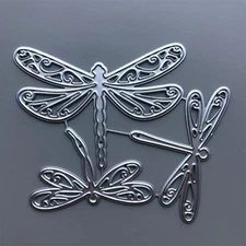 2025 New Silver Dragonfly Metal Cutting Dies for Card Making Embossing Paper ...